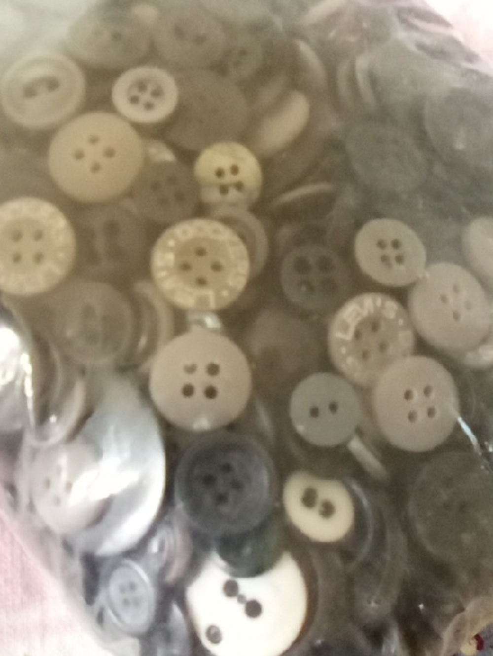 Mixed Buttons 5 Lb Black White Gray